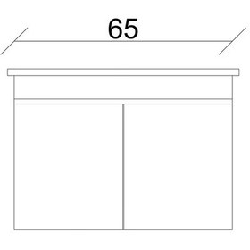 Resim Yıldız Lavabolu Asma Alt Dolap Beyaz 65X44X48 Cm Beyaz 