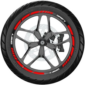 Resim deeb Drift Jant Şeridi Reklektif Kırmızı Beyaz X 