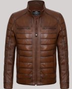 Resim Hakiki Kuzu Derisi Kahverengi Erkek Mont Komple Işlemeli 4cepli Deri Ceket Kahverengi 