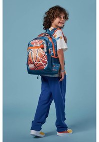 Resim Coral High Kids Nefti Turuncu Basketbol Desenli Üç Bölmeli Okul Sırt Çantası 23651 