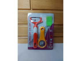 Resim Ramdet 3 Parça Kapak Açıcı Yumurta Fırçası ve Soyacak Set Mutfak Gereci 