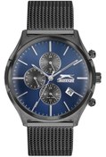 Resim Slazenger Marka Multifonksiyon Erkek Çelik Hasır Kol Saati - Füme Renk Sl.09.1824.2.02 