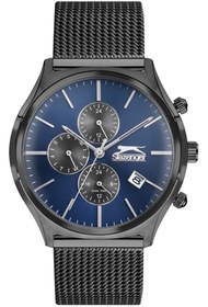 Resim Slazenger Marka Multifonksiyon Erkek Çelik Hasır Kol Saati - Füme Renk Sl.09.1824.2.02 