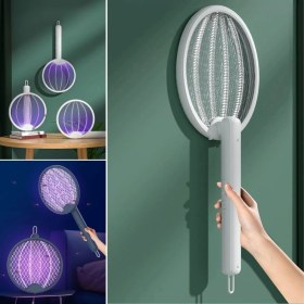 Resim Asılabilen ve Masaüstü Olabilen 2W Sinek Öldürücü Mor Işıklı Raket 