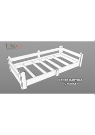 Resim Tuliplifeyapımarket Tuliplife Montessori Karyola Beyaz-Antrasit Çocuk Yatağı -317 Antrasit - Beyaz 