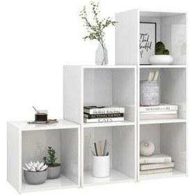 Resim Kitaplık Ofis Dolabı Beyaz 6 Raflı 90 Cm Beyaz 