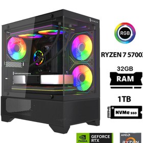 Resim GAMELİNE Pro x17 Ryzen 7 5700X 32GB RAM 1TB M.2 Nvme SSD RTX5060 Oyuncu Masaüstü Bilgisayar 