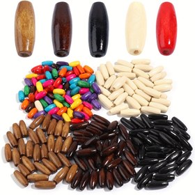 Resim 50 adet/30 adet Antika Oval Ahşap Boncuk, 15X7Mm/22X8Mm, Çok Renk Seçenekleri, DIY Takı Yapımı, Charm Kolye Küpeler Aksesuarları, El Yapımı Boncuk El Sanatları Ayakkabı Dekoru ve Giyim için 