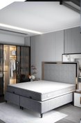 Resim MAD Home Gri Çift Kişilik 180x200 Güçlendirilmiş Çelik Baza Başlık Yatak Takımı MDSR22BBY 