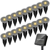 Resim 15/30 Adet Solar Peyzaj Aydınlatma Işıkları, IP54 Su Geçirmez Dış Mekan Bahçe Lambaları - Yollar, Patika, Avlu ve Çim Süslemeleri İçin (Sıcak Beyaz) 