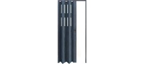 Resim Faran Dekorasyon 115 x 215 Antrasit Renk Camlı Pvc Akordiyon Katlanır Kapı - Frnakmodel-52 