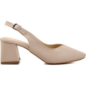 Resim Ten Kalın Topuk Kadın Topuklu Ayakkabı 617103 Z Ten 