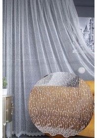 Resim Üst Kalite 1e3 Kat Sık Pile Kırık Beyaz Tül Perde 