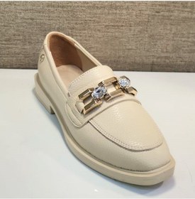 Resim Myfit 217 Kadın Taşlı Tokalı Kısa Topuklu Casual Ayakkabı Bej 