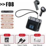 Resim Wilkwe Karler Bass F08 Dijital Şarj Göstergeli Tws Bluetooth Kulaklık - Kırmızı 11 (Yurt Dışından) 