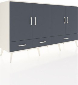 Resim Hyperion Konsol 6 Raflı 3 Çekmeceli 4 Kapaklı 176x44x99 Aytaşı-an Aytaşı-antrasit 