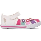 Resim Kız Çocuk Beyaz Bantlı Sandalet Beyaz - Pembe 