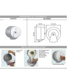 Resim Omnipazar Vialli K3m Gri Mini Cimri Içten Çekme Tuvalet Kağıdı Dispenseri 
