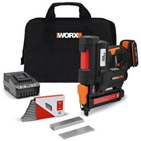 Resim Worx WX844 20Volt/2.0Ah Li-ion 16-40mm Profesyonel Şarjlı Zımba Makinesi - 2700 Adet Yedek Zımba 