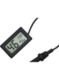 Resim Aek-Tech Dijital Problu Nem Ölçer Termometre (Siyah) 