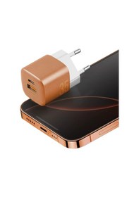 Resim Energea Ampcharge Gan35 1 Adet 35w Type C 1 Adet 30w Usb Çıkışlı Pd Pps Qc Duvar Tipi Hızlı Şarj Aleti - Turuncu 