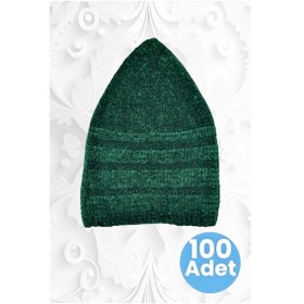 Resim Tezzgelsin 100'lü Kadife Takke Kaliteli Namaz Takkesi Haki 
