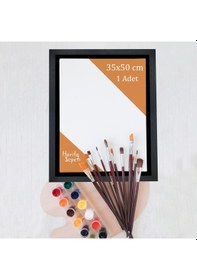 Resim Siyah Çerçeveli Tuval 35 x 50 CM Yatay & Dikey Profesyonel %100 Pamuk Boş Tablo 