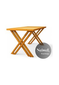 Resim Neiwel Garden Sean Doğal Ahşap Bahçe Yemek Masası-70-160 Açık Ceviz 