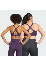 Resim Adidas Tlrdreact Training High-support Kadın Sporcu Sütyeni Jw4874 Mor 