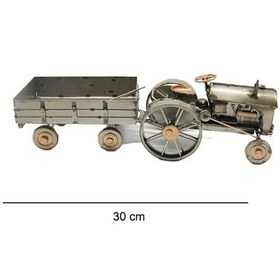 Resim Dekoratif Metal Traktör Römork 