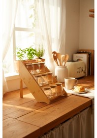 Resim Bernardo Liora 9'lu Katlı Baharatlık Seti 3 Katlı Bambu 