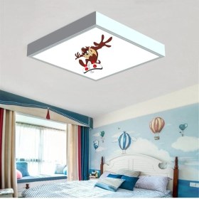 Resim Gökyüzü Panel Kaykaycı Tazman Çocuk LED AVIZE-60W Güçlü AYDINLATMA-60 x 60 Modern Çerçeve LED Avize 