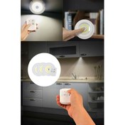 Resim Uzaktan Kumandalı Yapışkanlı 3'lü Led Spot Lamba 