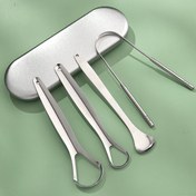 Resim 4 Parça Paslanmaz Çelik Dil Kazıyıcı Seti - Taşınabilir Kılıflı, Kokusuz Ağız Bakımı ve Taze Nefes İçin 