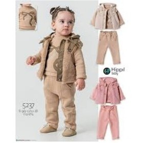 Resim Hippıl Peluş Yelekli Kız 6-18 Aylık Üçlü Takım-5239672 - Kahverengi Kahverengi 