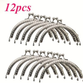 Resim 12 Adet Vintage Metal Çerçeve Tokaları - Cüzdan ve El Çantası Yapımı için Aksesuarlar - 8.51 cm Yedek Parça 
