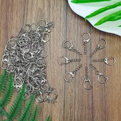 Resim 20/40/60 adet Çinko Alaşımlı C-şekilli Bahar Istakoz Tokası, Dört Bölümlü Zincir Kanca, Açık Atlama Halkası ile, Takı Yapım Parçaları, DIY Anahtarlık Kolye Yapım Aksesuarları, El Sanatları ve Dikiş Malzemeleri, Yaz Parti Hediyeleri 