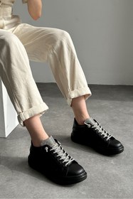 Resim Prego Taş Biye Detaylı Poli Hafif Taban Kadın Spor Ayakkabı SİYAH 