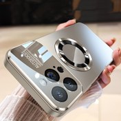 Resim Yeni Titanyum Metal Lüks Mat Telefon Kılıfı, Manyetik Kablosuz Şarj Fonksiyonu ve Darbeye Dayanıklı Cam Kamera Lens Koruma Kılıfı ile iPhone 16 15 14 13 12 11 Pro Max Plus için Uygun 