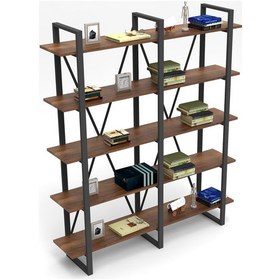 Resim Robinhome Robin Home Vivaldi E Ofis Kitaplık 5 Raflı Metal Ayaklı Barok 