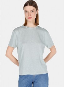 Resim Colin's Colins Slim Fit Yuvarlak Yaka Düz Kadın Yeşil Kısa Kol Tişört Cl1073957 Cl1073957 Q1.v2 Mgr Mint Yeşili 