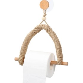 Resim Retro Mutfak Rulo Kağıt Aksesuar Asılı Halat Duvara Monte Tuvalet Kağıdı Tutucu Tüp Banyo Dekor Raf Tutucular | Kağıt Tutucular (Kahverengi) 