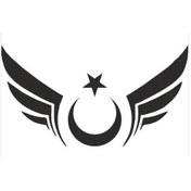 Resim Kanatlı Türk Bayrağı Ay Yıldız Türk Sticker 01712 