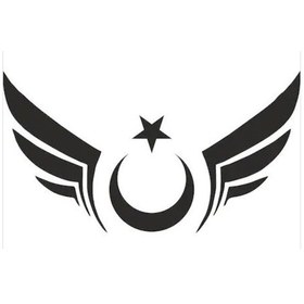 Resim Kanatlı Türk Bayrağı Ay Yıldız Türk Sticker 01712 