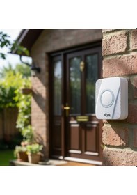 Resim Beyaz Kablosuz Su Geçirmez Kapı Zili Renkli 