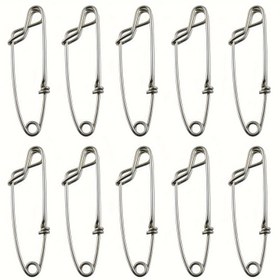Resim 10 Adet Paslanmaz Çelik Uzun Hatlı Çıtçıt Klipsleri Balıkçılık İçin, Açık Göz Pimi ile Orkinos Klipsi, Şamandıralar ve Oltalar İçin Dayanıklı Çıtçıt Sistemi 