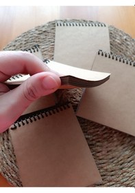 Resim 2 Adet 10 X 11 Cm Kraft Kapaklı Spiralli Notepad 40 Yaprak, 80 Sayfa Scrapbook, Bullet Journal 