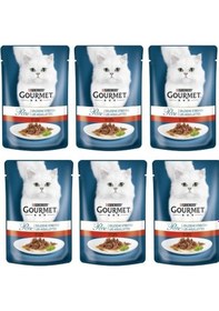 Resim Purina Gourmet Perle Izgara Sığır Etli Yetişkin Kedi Konservesi 6 x 85 G 