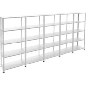 Resim RafBurada 5 Katlı 5'li Galvaniz Çelik Raf - Depo, Arşiv, Kiler, Dosya, Market Rafı 43x75 Cm-200 Cm-0.70 Mm 