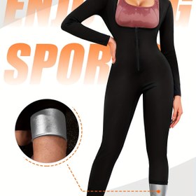 Resim Deeplan Kadınlar için Yeni Yoga Sauna Kostümü, Sauna Terleme Kostümü, Uzun Kollu Vücut Şekillendirici, Fitness, Koşu, Egzersiz için Uygun, Termal Sauna Kostümü, Düz Renk Basit Kalça Kontrol Kısa Kollu Vücut Kostümü, Vücut Şekillendirme Dokuz Nokta Pantolon, Sıcak Terleme, Kalça Kaldırma, Sıkılaştırma ve Şekillendirme Antrenmanı, Karın Antrenman Kostümü 